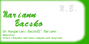 mariann bacsko business card